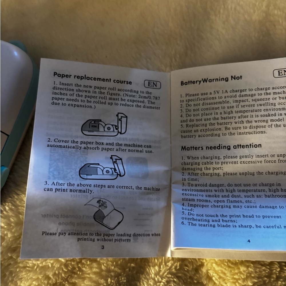 Blue Portable Mini Printer - Picture 11 of 11